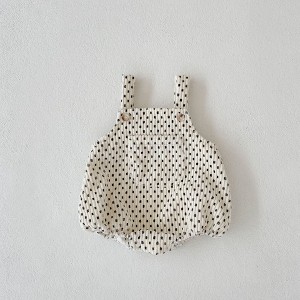 MyKids-Usa Baby Print Pattern Vintage Style Cute Strap Onesies - 1 of 4