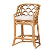 bali & pari Veneto Modern Bohemian Light Honey and Dark Brown Rattan Bar Stool - 2 of 4