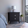 NicBex Nightstand with 2 Drawers,Modern Side Table with Square Handle,Bedside Table for Bedroom,Living Room,Black - 2 of 4