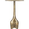 Allegro Side Table Aluminum Antique Brass - ZM Home: Marble Top, Cast Base, Glam Deco Style, 21.7" Height - 4 of 4