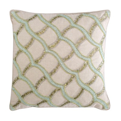 EY Essentials Tabor Pillow 16" x 16" Sea Glass Ripple Pillow