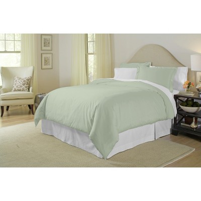 Pointehaven 400 Thread Count 100% Combed Cotton Solid Sateen Duvet Set
