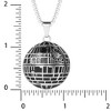 Star Wars Men's Officially Licensed Death Star Stainless Steel Pendant Necklace, 22" Box Chain - 3 of 4