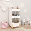 KTMBDW Kids Bookshelf with Chalkboard Side, Bear-Shaped Wooden Bookcase with 3-Tier Storage, Toy and Book Organizer for Playroom or Bedroom ¨C White - 3 of 4