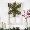 Nearly Natural 30" LED Dunhill Fir Snowflake Artificial Christmas Wreath with Pinecones Green with Warm White Lights - 4 of 4