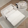 TiramisuBest 59.5" White Corduroy Sofa Bed, Convertible Sleeper with Storage, USB/Type-C Charging & Side Pockets - 3 of 4