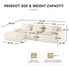 114" L-Shaped Modular Sofa Flannelette 3-Seater Ottoman Buckle No Assembly Cream - 4 of 4