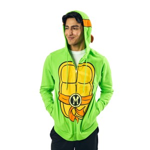 Teenage Mutant Ninja Turtles Michelangelo Long Sleeve Men's Green Cosplay Hoodie - 1 of 4