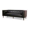 90" Contemporary 3-Seater Sofa with Tufted Diamond Stitch, Rolled Accent Pillows, and Wood-Like Accents - 4 of 4
