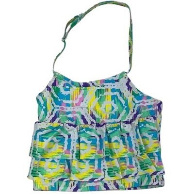 GO COCO Big Girls’ 2-Piece Ruffle Halter Tankini Swimsuit Set, Tie-Dye Medallion, 8/10 — фото 2