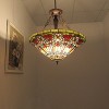 Chloe Lighting Alma Tiffany-Style 3 Light Victorian Inverted Ceiling Pendant 24`` Shade - 3 of 4