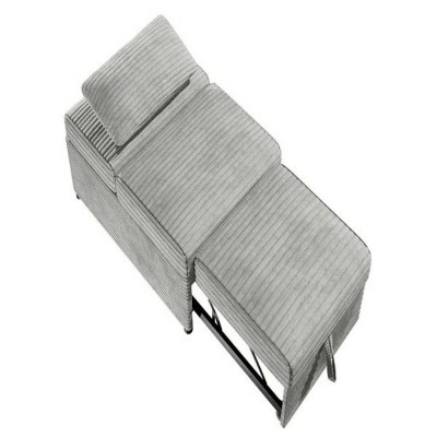 76'' Convertible Wide-Welt Corduroy Sofa Sleeper Sofa Chair W/ Pull-Out Bed Ash