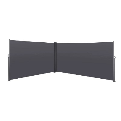 276" x 71''Retractable Side Awning, Waterproof & UV-Resistant, Privacy Screen Divider Roll Up Balcony(Grey)