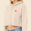 Dalix Pixel Heart Embroidered Fleece Cropped Hoodie Cold Fall Winter Women - 4 of 4
