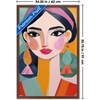 Trends International Reinders: Portraits - Vibrant Woman I Framed Wall Poster Prints Mahogany Framed Version 22.375" x 34" - 3 of 4