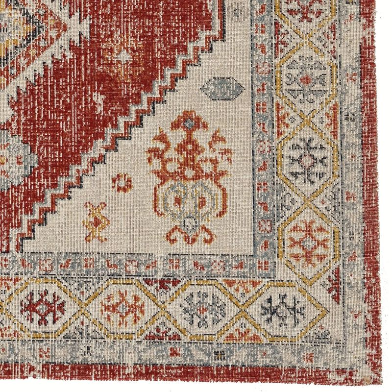 Great Zero Koble Rug Off White/Red - Linon, 3 of 9
