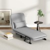 Costway Folding Sofa Bed Sleeper Convertible Armchair Leisure Chaise Lounge Couch Blue/Brown - 4 of 4