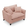 SEVOBAL Sofas Lazy Sofa Chair with Backrest and Armrests Comfortable Cushioned Single Chair for Living Room Bedroom, Pink, 35.2"*26.8"*18.5" - 2 of 4