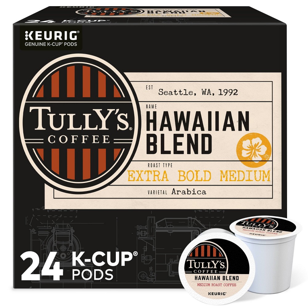 Photos - Coffee Keurig Tully's  Hawaiian Blend  Pods - Medium Roast - 24ct 