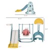 Infurnic Baby Activity Gyms, Multi-Activity Slide with Basketball Hoop and Swing Set, Toy Playset for Kids, Multicolored, 80.75"*74.75"*49.5" - 4 of 4