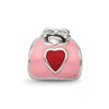Black Bow Jewelry Sterling Silver and Pink Red Enameled Purse Bead Charm - 4 of 4