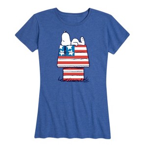 Women's - Peanuts - Flag House Short Sleeve Graphic T-Shirt - 1 of 4