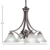Toltec Lighting Zilo 4 - Light Chandelier in  Graphite with 7" Frosted Crystal Shade - 2 of 2