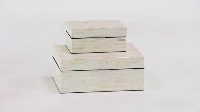 Set of 2 Shell Mosaic Patterned Wood Box White - Olivia &#38; May, 2 of 23, play video