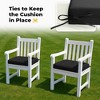 Peace Nest Solid Outdoor Patio Seat Cushion Set of 4 - 3 of 4