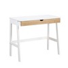 CAVINAS Home Office Desk Modern Writing Desk with Central Storage Drawer, Wooden Desktop for Office and Study - 4 of 4