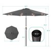 Sonkuki Patio 10FT LED Market Umbrellas With Solar Lights, Table Umbrella for Patio and Outdoor With Tilt Button for Deck and Pool - 3 of 4