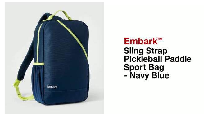 Sling Strap Pickleball Paddle Sport Bag Navy Blue - Embark&#8482;, 2 of 6, play video