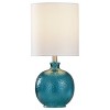 Table Lamp Blue - StyleCraft: Seeded Glass, White Linen Shade, No Assembly Required - 2 of 4