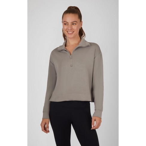 Yogalicious Womens Softlite Scuba Modal Naples Half Zip Sweatshirt : Target