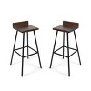 Coolbibila-Set Of 2 Barstool, Bar Chair High For Outdoor,  Armless Design With Low Backrests Bar Chair Stool, Modern Bar Chair - 3 of 4