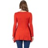Womens Long Sleeve Solid Color Swing Style Flared Tunic Top - 24seven Comfort Apparel™ - 3 of 4