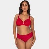 Curvy Couture Women's Plus Size No Show Lace High Cut Brief Panty Diva Red L - 3 of 4