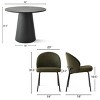 Small Dining Table Set for 2, Modern Round Pedestal Table and Upholstered Chairs with Metal Legs for Kitchen Nook or Dining Room-Tanpinhause - 3 of 4