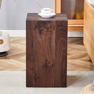 Coolbibila Modern Rectangle Solid Wood MDF Coffee Table,Luxury Bedroom Living Room Coffee Side Table,Wood Corner End Table - 1 of 4