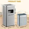 7.9 Gallon Trash Can, Stainless Steel Ashtray Metal Can, Commercial Garbage Can with Removable Inner Bucket, Waste Bin with Lid for Outside Patio - 2 of 4