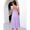 Clearlove Women Maternity Floral Dress Summer Sleeveless Ruffle Square Neck Dress - 2 of 4