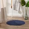Design Imports French Blue Round Crochet Bath Mat - 2 of 4
