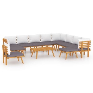vidaXL Patio Lounge Set Sectional Sofa Set with Cushions Solid Wood Acacia - 1 of 4