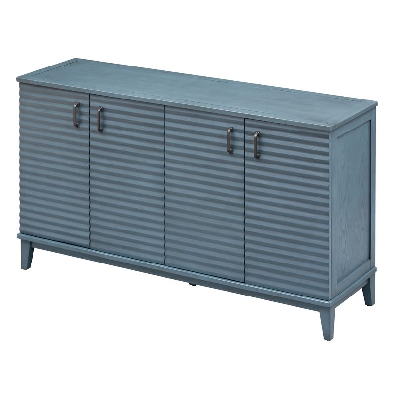60" 4-Door Sideboard, Storage Cabinet with Adjustable Shelves and Metal Handles - ModernLuxe, 5 of 14