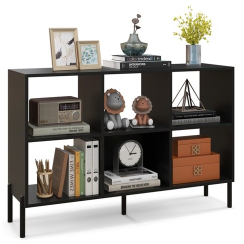 Costway 6 Cube Storage Shelf Organizer Bookcase Square Cubby Cabinet  Bedroom Black