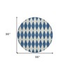 Navy Blue And Ivory Geometric Washable Indoor Outdoor Area Rug - 3 of 4
