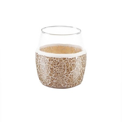 Gold Crackle Glass 4-Piece Bathroom Accessory Set