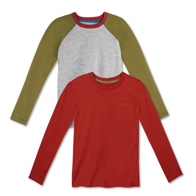 Mightly Boys 2pk Fair Trade Organic Cotton Long Sleeve T-Shirts