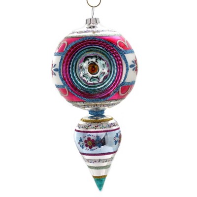 Shiny Brite 7.0" Vc One Ball Drop With Reflector Ornament Vintage Celebration  -  Ornament Sets