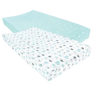 Luvable Friends Unisex Baby Fitted Changing Pad Cover, Boy Basic Elephant, One Size - 1 of 4